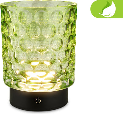 Briloner sunora – kabellose LED-Tischleuchte IP44 – 7560019 – dimmbar – Touch – kabellos – spritzwassergeschützt – austauschbarer Akku und Lichtquelle – ø11 x 15 cm – grün