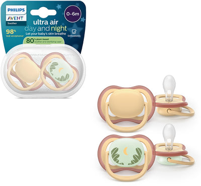 Philips Avent Ultra Air – atmungsaktiver und leichter Schnuller (0–6 Monate) – 2 Stück – scf087 09