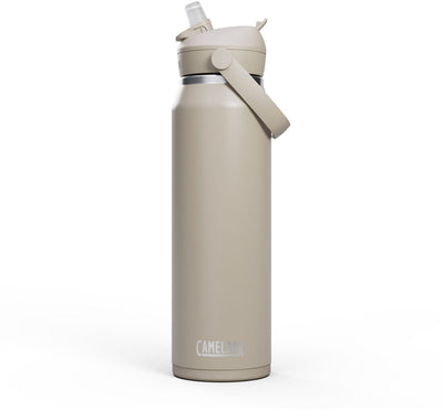 Camelbak Thrive Flip Straw Trinkflasche – 1 l – Edelstahl – mit Strohhalm – Isolierwasserflasche – Beige
