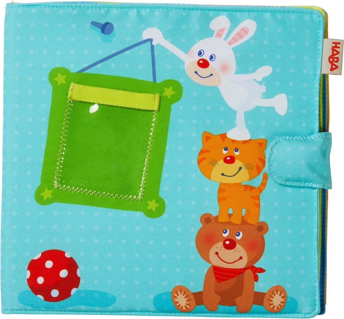 Haba Babybuch Fotoalbum Spielkameraden blau 20 x 20 cm