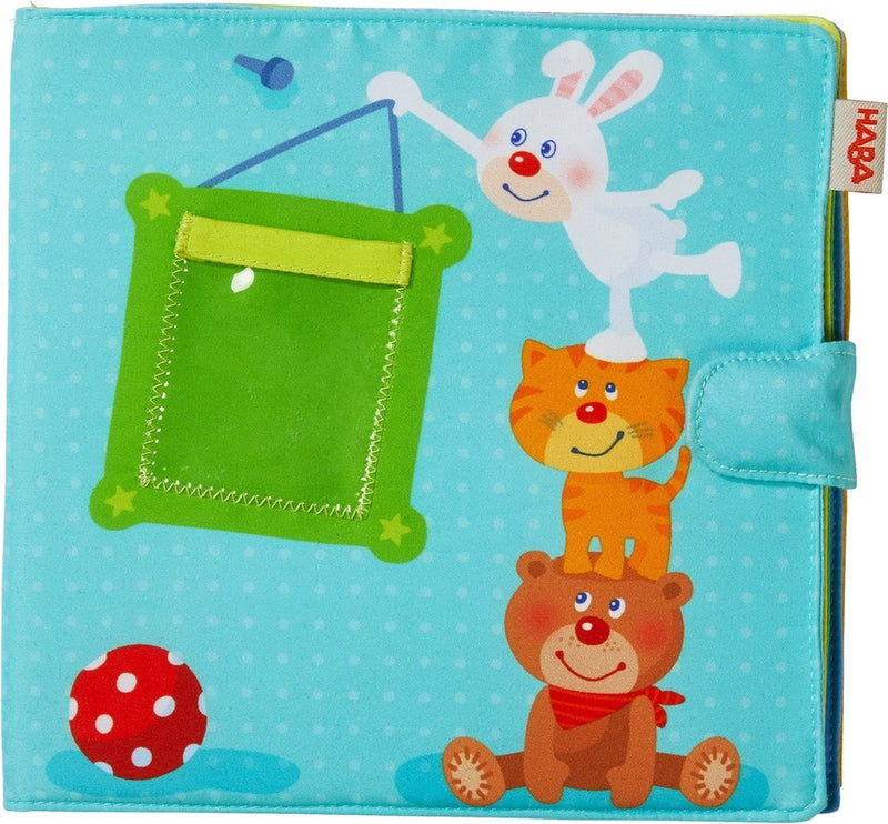 Haba Babybuch Fotoalbum Spielkameraden blau 20 x 20 cm