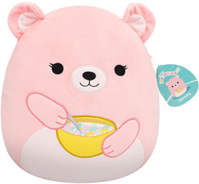Jazwares Squishmallows – mittelgroßer Plüsch (Hominy – Pfirsichbär mit Müslischale) – 30 cm Plüsch