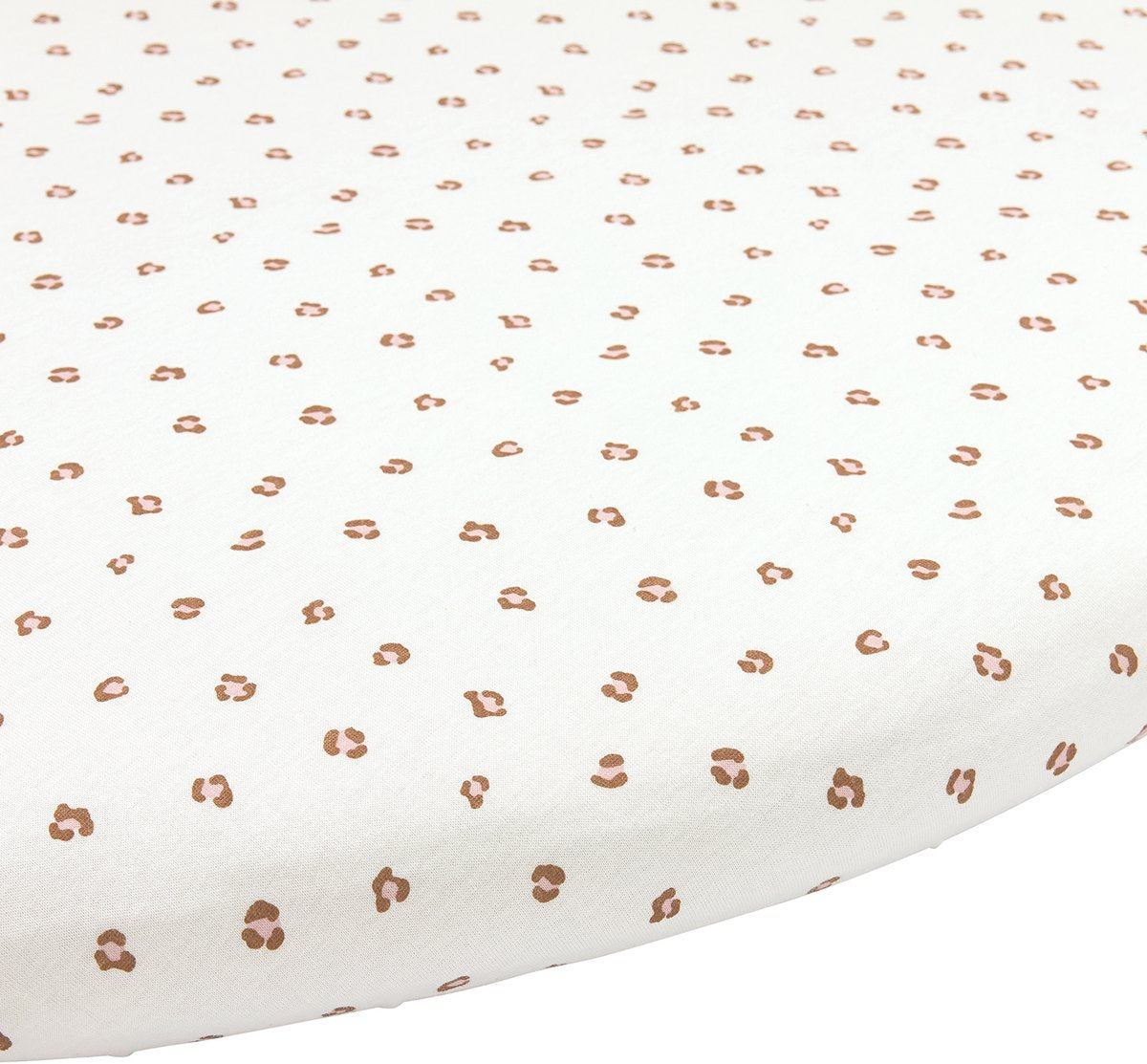 Meyco Baby Mini Panther Spannbettlaken Laufstallmatratze rund – zartrosa – 90 x 95 cm