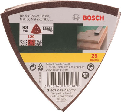 Bosch 25-teiliges Schleifblatt-Set für Deltaschleifer – Körnung 120