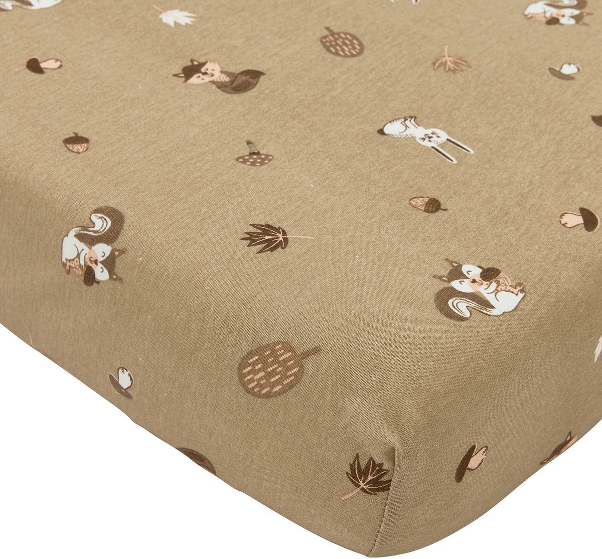 Meyco Baby-Waldtiere-Spannbettlaken – Sand – 40 x 80 x 90 cm