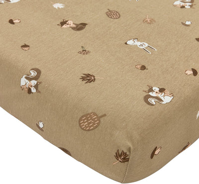 Meyco Baby-Waldtiere-Spannbettlaken – Sand – 40 x 80 x 90 cm
