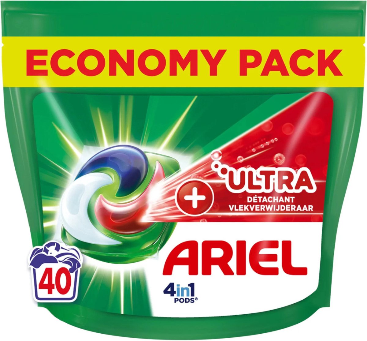 Ariel Pods 4in1 – 40 sc – + Ultra-Fleckenentferner