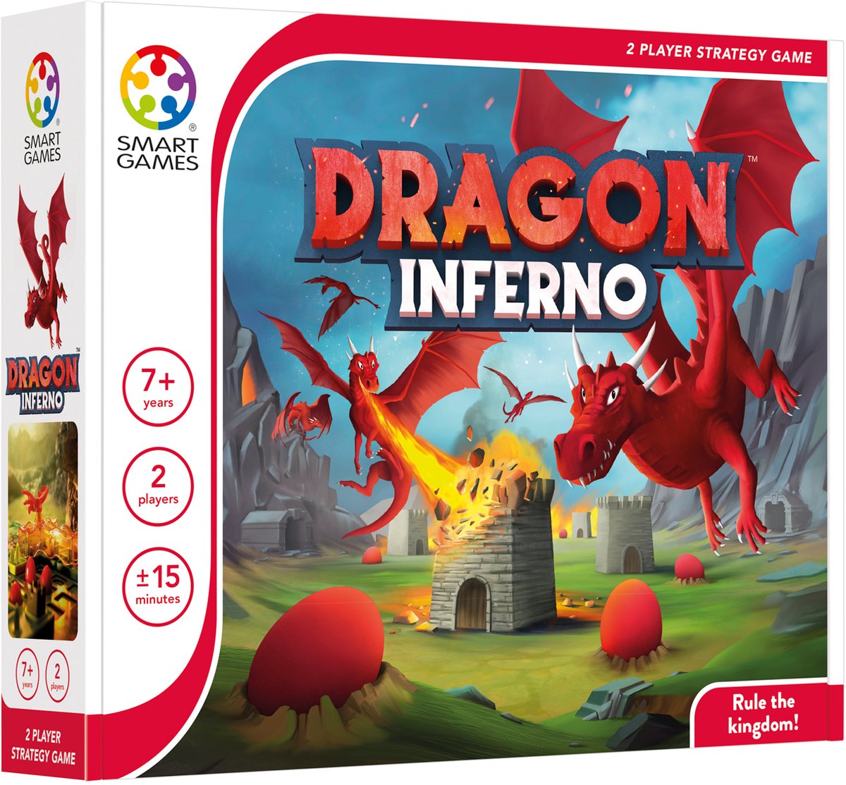 Smartgames Dragon Inferno - Strategisches Brettspiel - Taktisches Legespiel für 2 Spieler - ab 7 Jahren
