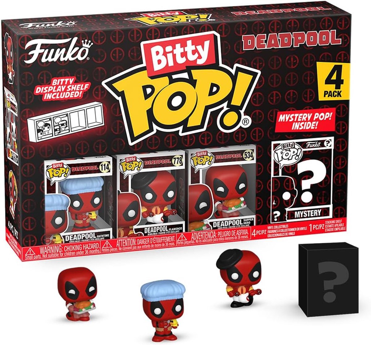 Funko Bitty Pop! Marvel: Deadpool Bathtime 4er-Pack