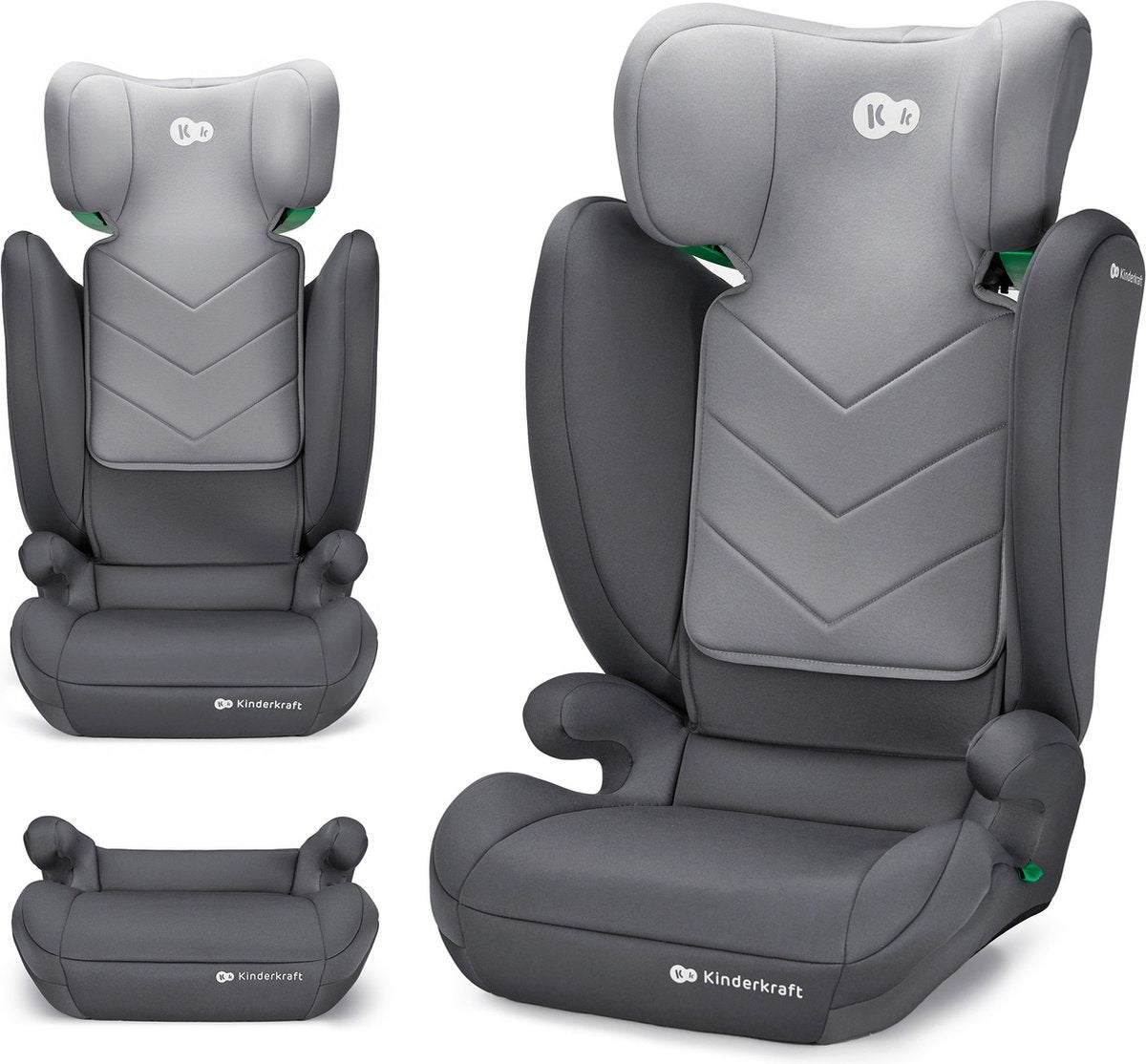Kinderkraft i-spark 2-in-1-Autositz – 100–150 cm – R129 i-Size – H-Guard Sps – Grau