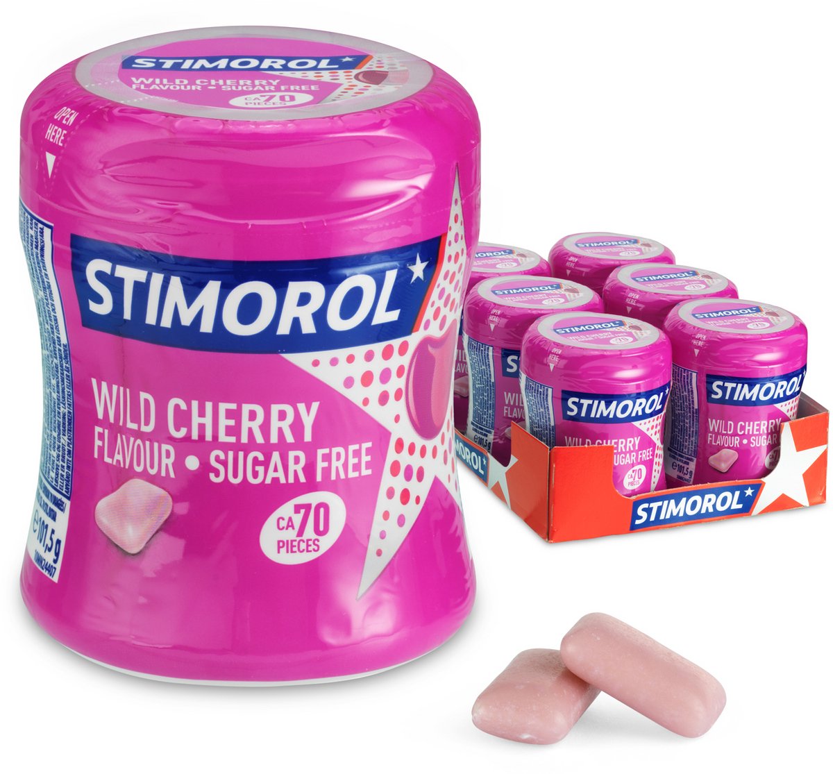 Stimorol Wildkirsche – Kaugummi – zuckerfrei – 1x6 Stück