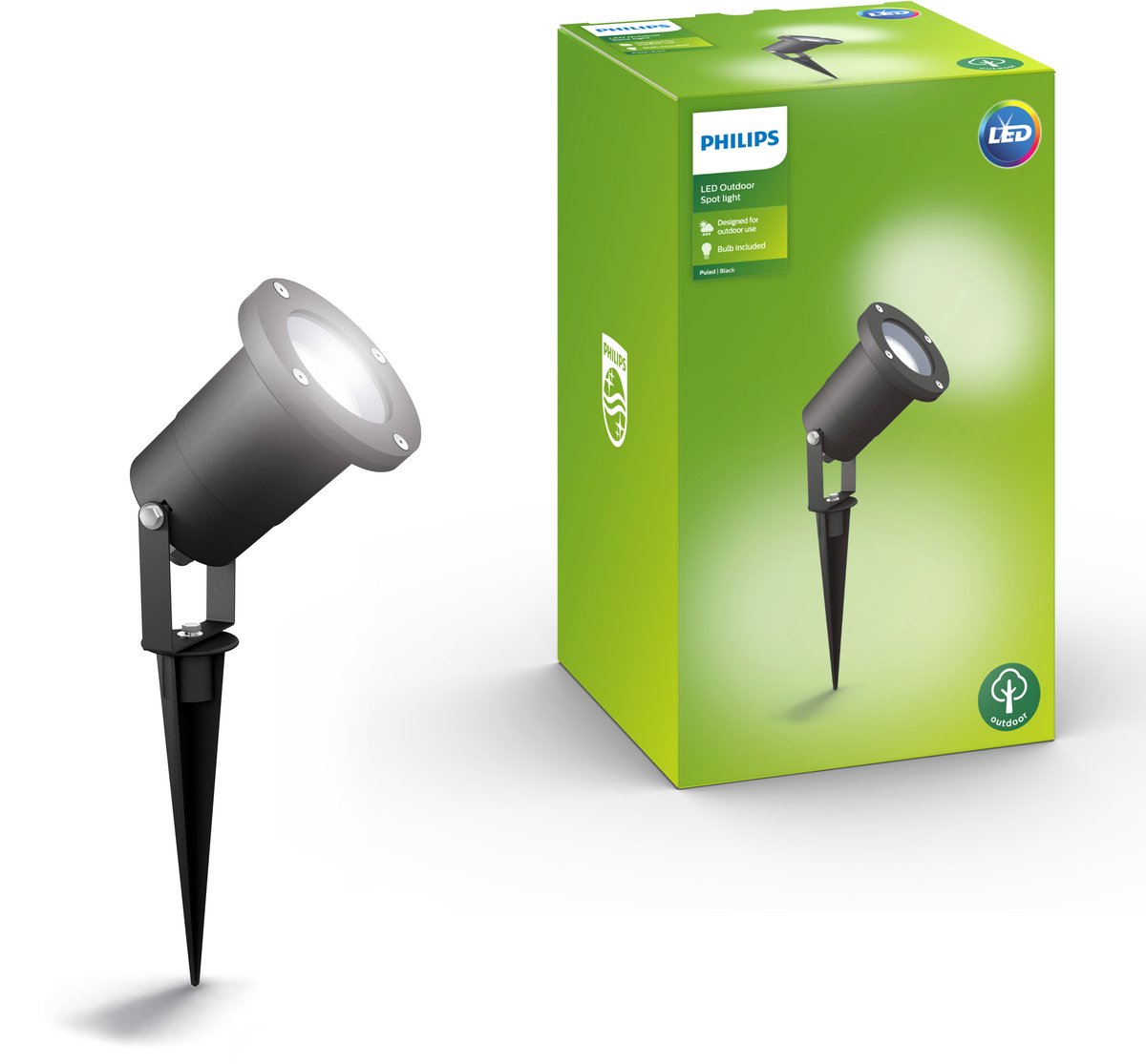 Philips LED Philips Puled Spike Spike-Spot für den Außenbereich – Schwarz