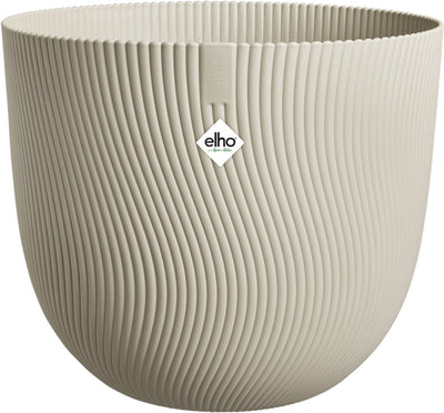 Elho Sereh Round 47 – Blumentopf für drinnen und draußen – 100 % recycelter Kunststoff – ø 47,0 x H 40,1 cm – Pilzbeige