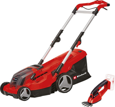 Einhell Akku-Rasenmäher GE-CM 36 37 LI + Akku-Grasschere GE-CG 18 1 LI - Power X-Change 36 18 V Li-Ion - Schnittbreite: 37 cm 10 cm - inkl. 2x 3,0 Ah Akku und 2x Ladegeräte