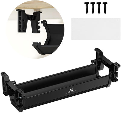 Maclean - Kabelaufbewahrungssystem für unter dem Schreibtisch - Kabelkanal - max. Belastung 5 kg - schwarz
