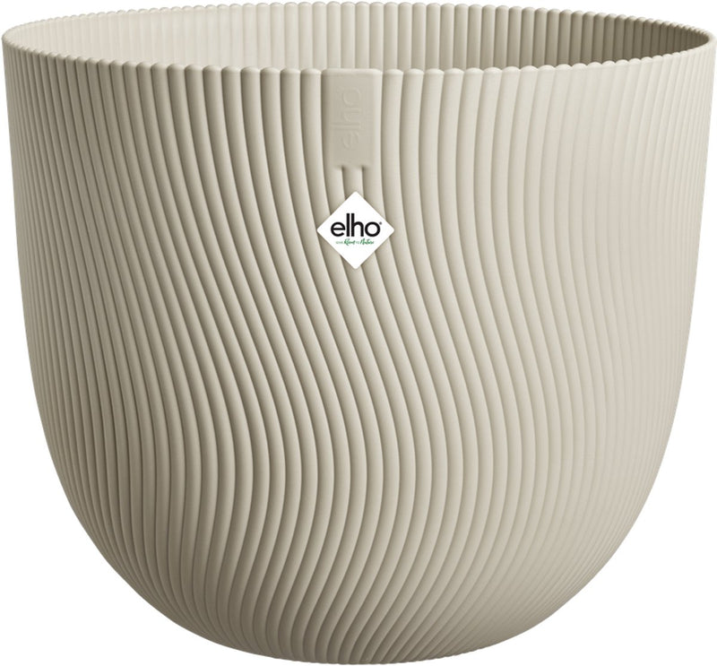 Elho Sereh Round 30 – Blumentopf für drinnen und draußen – 100 % recycelter Kunststoff – ø 29,5 x H 25,3 cm – Pilzbeige
