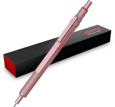 Rotring 600 Druckbleistift | HB-Stift, 0,5 mm | Vollmetallgehäuse | Roségold | rutschfester Sechskanthalter mit gerändeltem Griff