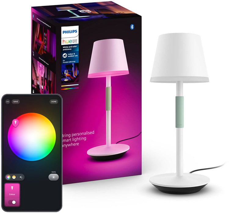 Tragbare Tischleuchte Philips hue go – weißes und farbiges Licht – weiß