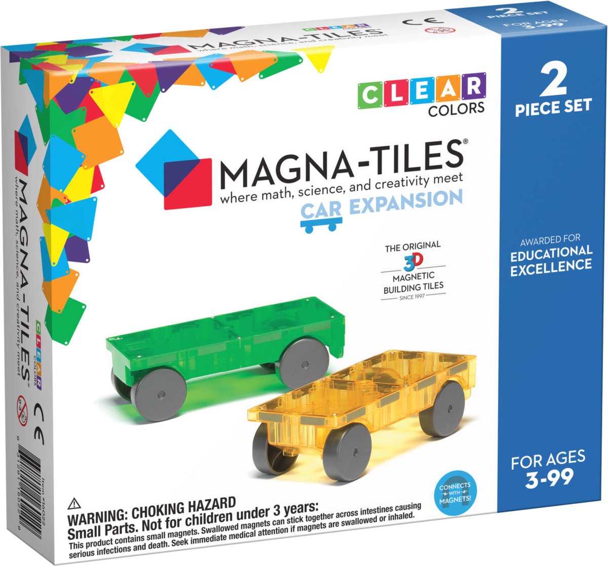 Magna-Fliesen | Autos grün gelb 2-teiliges Set