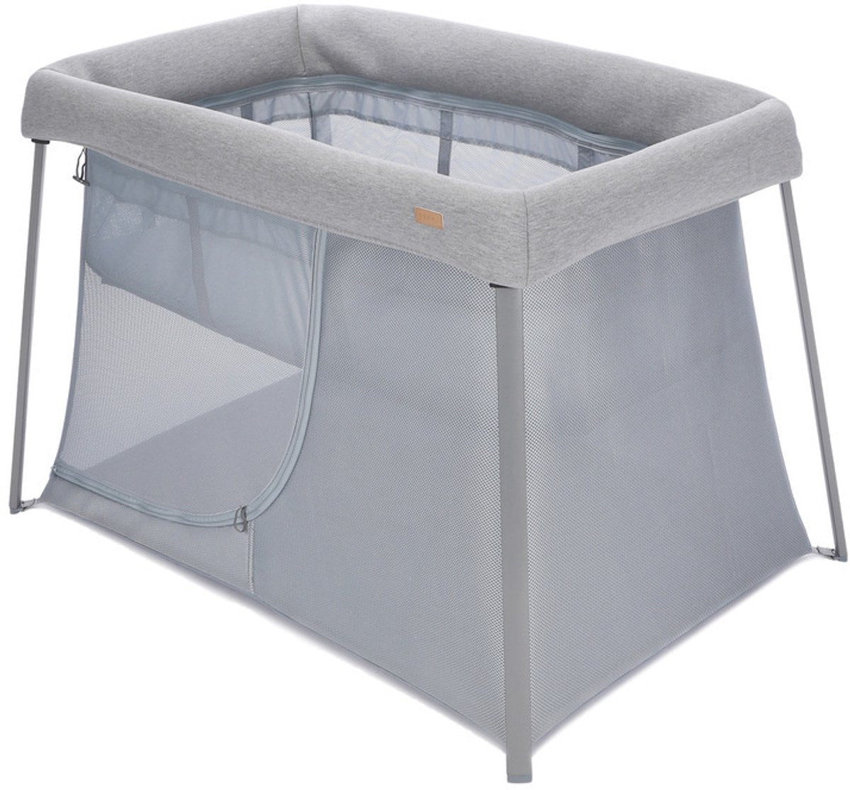 Béaba eazy Sleep 3-in-1-Reisebett – Luxus-Campingbettbox – von der Geburt bis 4 Jahre – Wiege, Kinderbettbox – atmungsaktives Netz – inklusive 2 Matratzen-Reisetasche – leicht 6,8 kg – Grau