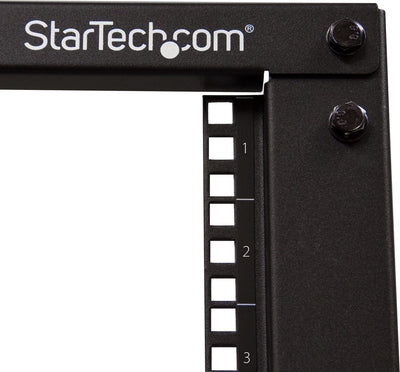 Startech .com 12u Open-Frame-Server-Rack mit 4 Pfosten mit einstellbarer Tiefe inkl. Rollen, Nivellierfüße und Kabelhaken