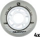 Nijdam Inline-Skate-Räder – 72 x 24 mm – 4 Stück – silberweiß