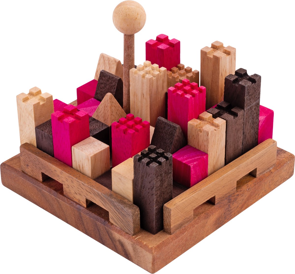 Longfield Castle Puzzle – Denkaufgabe aus Holz – Akazienholz – 11 Teile – Castle Puzzle-Spiel – Engelsherz