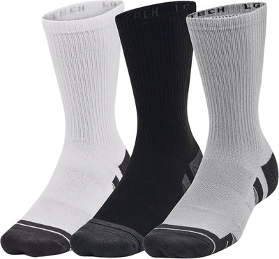 Under Armour UA Performance Tech 3pk Crew-Gray Unisex-Sportsocken – Mod Grey – Weiß – Jet Grey