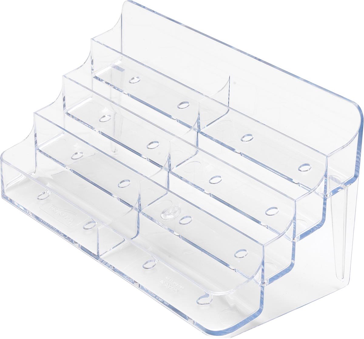 Deflecto Visitenkartenhalter 2 x 4 Ablagefächer | transparent