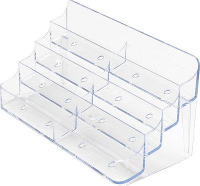 Deflecto Visitenkartenhalter 2 x 4 Ablagefächer | transparent