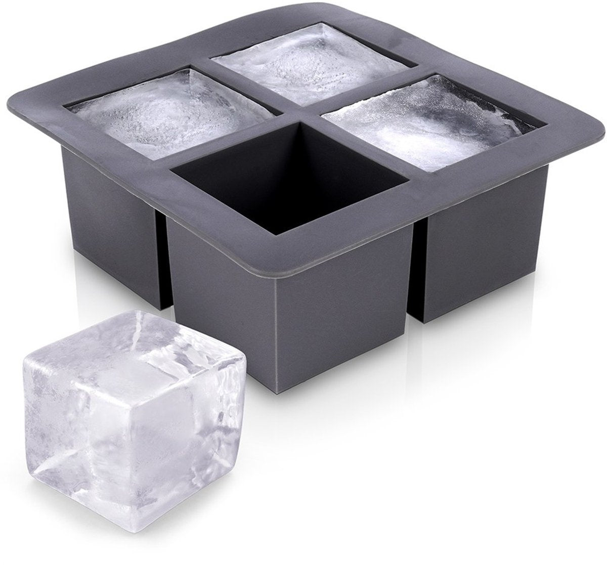 Home-Styling-Eiswürfelbereiter mit 4 Eisblöcken – Schwarz