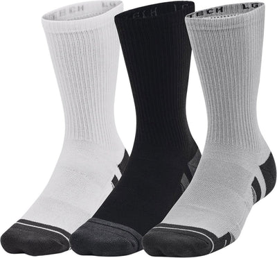 Under Armour UA Performance Tech 3pk Crew-Gray Unisex-Sportsocken – Mod Grey – Weiß – Jet Grey