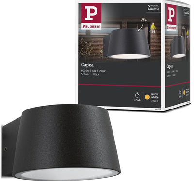 Paulmann Outdoor LED Wandleuchte Capea IP44 96x128 mm 3000k 6w 500lm 230v 98° Anthrazit Aluminium