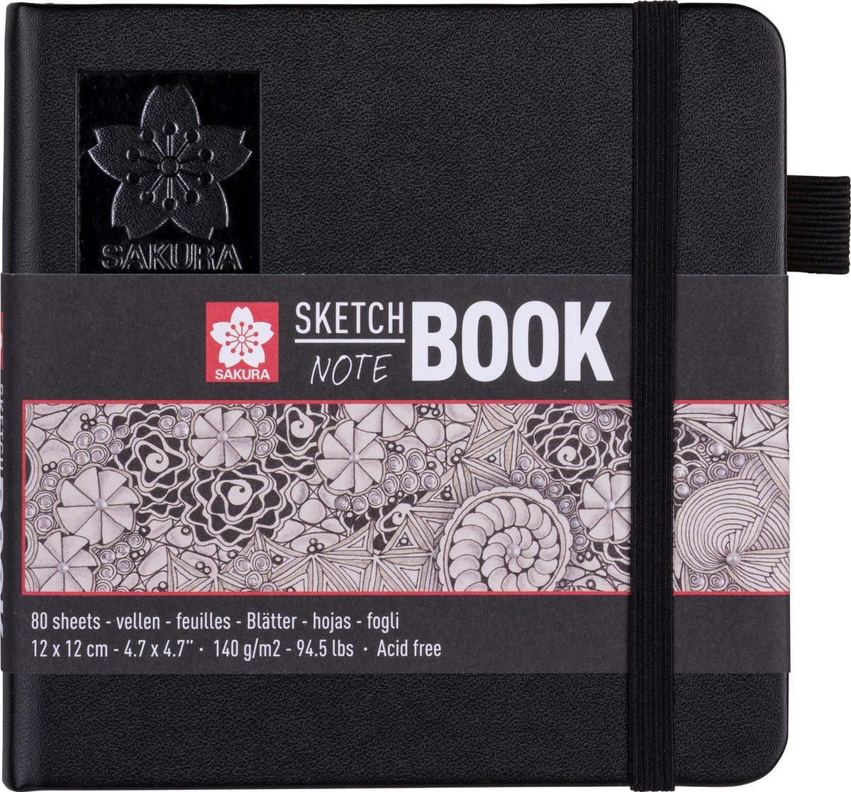 Sakura-Skizzen-Notizbuch, 12 x 12 cm, 80 Seiten, cremeweißes Papier, 140 g