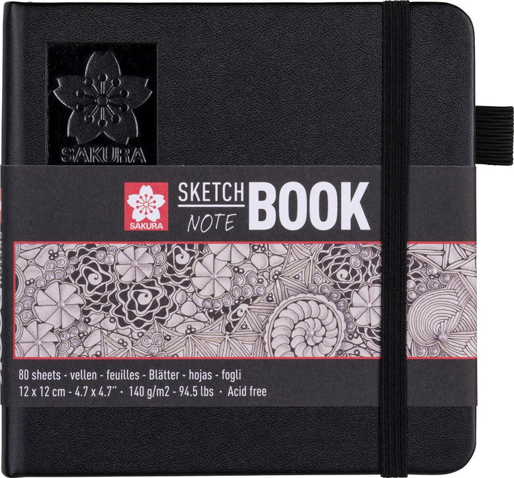 Sakura-Skizzen-Notizbuch, 12 x 12 cm, 80 Seiten, cremeweißes Papier, 140 g