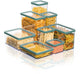 Rotho Loft Frischhaltedosen - 5er Set - Grün - 2x 2,1 Liter, 2x 0,5 Liter und 1x 1 Liter
