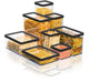 Rotho Loft Frischhaltedosen - 5er Set - Schwarz - 2x 2,1 Liter, 2x 0,5 Liter und 1x 1 Liter