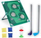 Eddy Toys 2-in-1-Golf- und Cornhole-Set – Spielzeug für drinnen und draußen für Jungen und Mädchen – mit Golfbällen, Sitzsäcken, Golfschlägern und Spielbrett – Spielzeug-Wurfspiel und Minigolf – Kunststoff – Grün