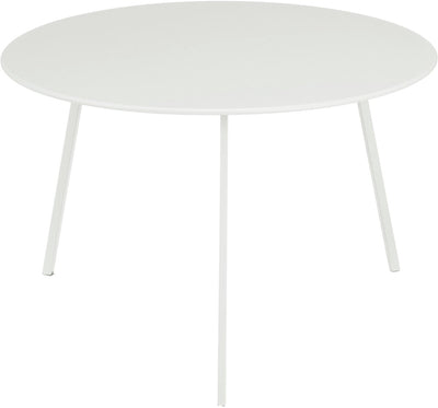 Mica-Dekorationssitz-Beistelltisch für den Außenbereich – runder Couchtisch – Pflanzentisch und Couchtisch – H38 x ø58 cm – Metall – Weiß