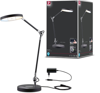 Paulmann LED Schreibtischleuchte Numis Qi Weiß Schalter 1000lm 11W Schwarz