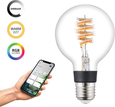 Eglo connect.z intelligente LED-Lampe – E27 – ø 8 cm – klar – einstellbares RGB-Licht – 3000 K – dimmbar – Zigbee