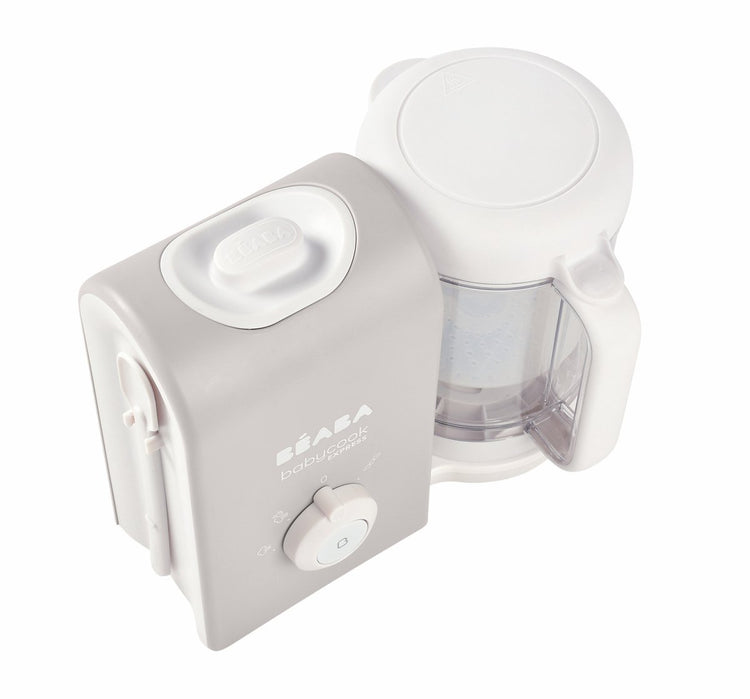 Béaba babycook express® – 4-in-1-Dampfgarer – Küchenmaschine – Öko-Express-Kochen – Babynahrungszubereiter – Grau
