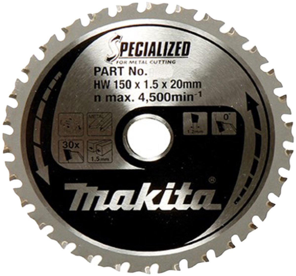 Makita Zubehör Kreissägeblatt Stahl | Spezialisiert 150x20x1,5 32t 0g - B-47036 B-47036