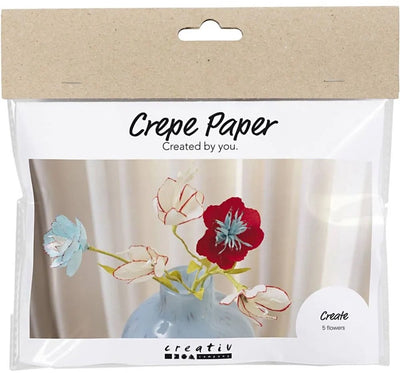 Creativ Company Mini-Hobby-Set Krepppapier, Krepppapier-Blumen, Pastellfarben, 1 Box