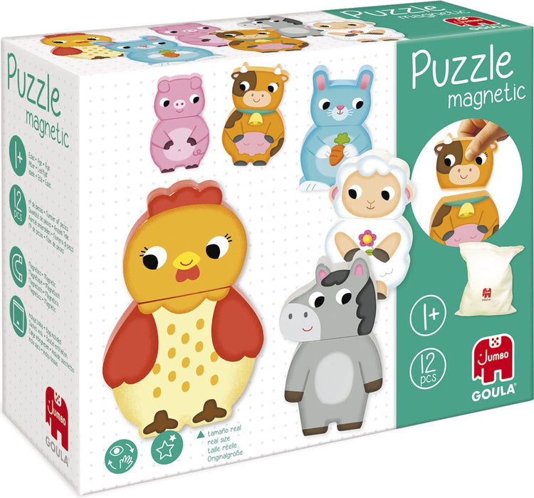 Goula Jumbo - - magnetische Puzzleteile - Bauernhoftiere - Puzzle - ab 1 Jahr