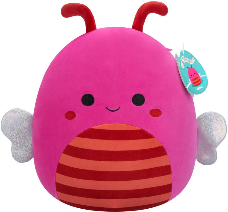 Jazwares Squishmallows – mittelgroßer Plüsch (Mara – pinkfarbene Biene mit orange und burgunderrot gestreiftem Bauch) – 30 cm Plüsch