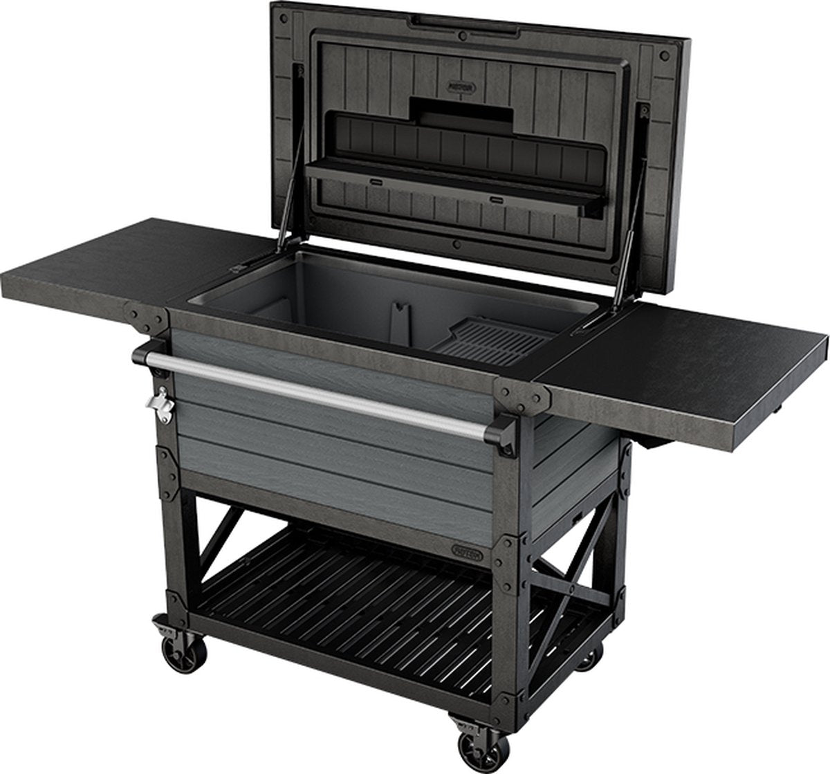 Keter Unity Patio Cooler Partytisch – 95,5 x 58,4 x 89,8 cm – Schwarz