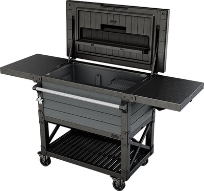 Keter Unity Patio Cooler Partytisch – 95,5 x 58,4 x 89,8 cm – Schwarz