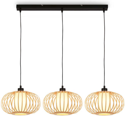 Briloner - Rotti - Hängelampe, 120 cm, 3x E27, max. 10 W, holzfarben