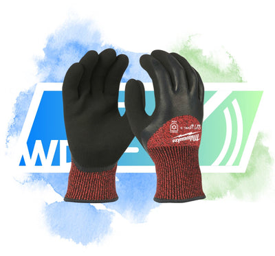 Milwaukee Winter-Schnittklasse 3 getauchte Arbeitshandschuhe Winterhandschuhe Schnittstufe 3-XL 10 – 1 Stück – 4932471349